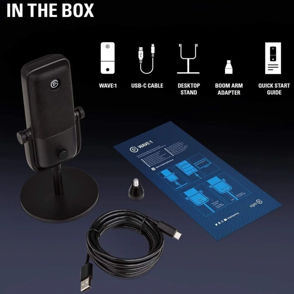 Elgato Wave:1 - Premium Cardioid USB Condenser Microphone for Streaming plus+